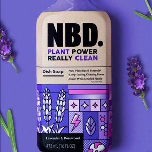 NBD Brand DISH SOAP 95% Plant Based Formula 16oz- Lavender Rosewood available.